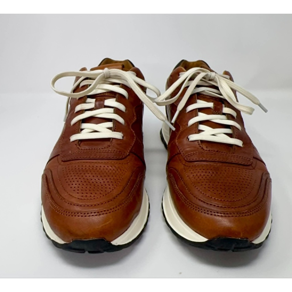 Allen Edmonds Port Washington Leather Sneakers Mens 9 D Brown Pantina USA Shoe - Picture 5 of 12